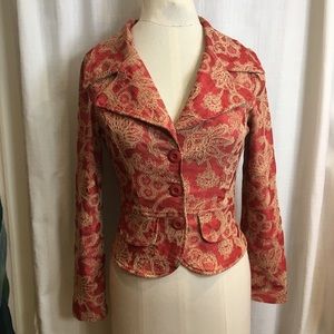 Fitted Pink Brocade Jacket